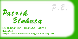 patrik blahuta business card
